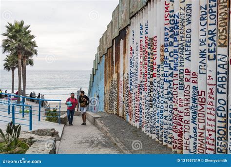 Names Painted on the International Border Wall in Tijuana, Mexico Editorial Stock Image - Image ...