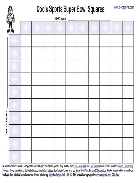 Free Football Squares Printable - Customize and Print