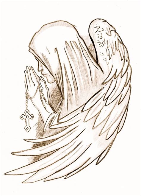 Kneeling Angel Drawing at GetDrawings | Free download