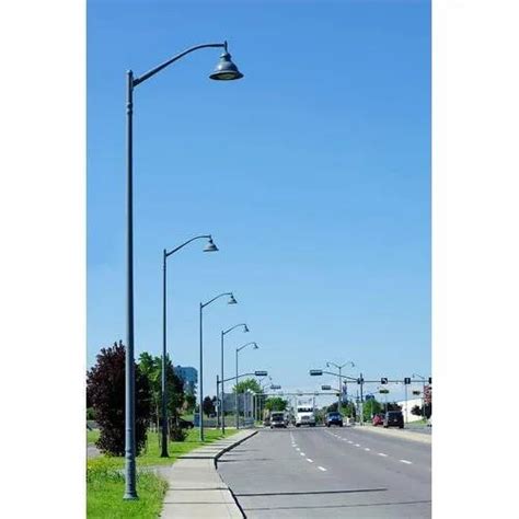 Mild Steel Dual and single arm Decorative Street Light Pole, For Highway, 9m at Rs 130/kg in ...