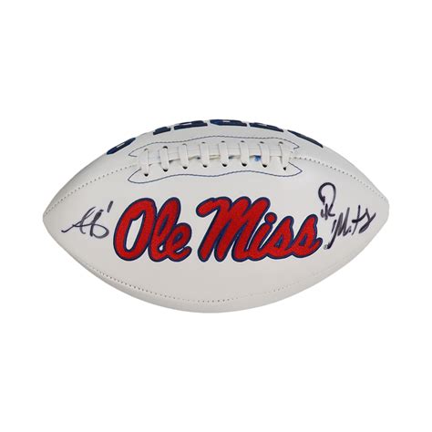 D.K. Metcalf & A.J. Brown Signed Ole Miss Rebels Logo Football (Beckett ...