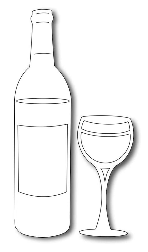 Pin by Vicki Graham on Wine | Wine bottle template, Wine glass drawing, Wine bottle drawing