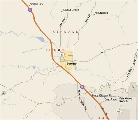 HILL COUNTRY REGION: BOERNE TEXAS MAP