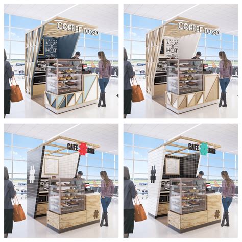 Airport Kiosk design | Kiosk design, Coffee shop design, Food kiosk