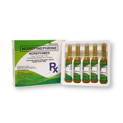 Norepinephrine 4ml, Ampoules - Phil Generic Medicine