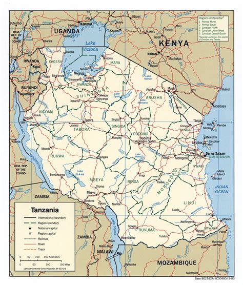 Administrative Map Of Tanzania