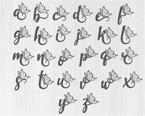 Butterfly Monogram SVG Alphabet Butterfly Alphabet Monogram Monogram Font Monogram Svg Font ...