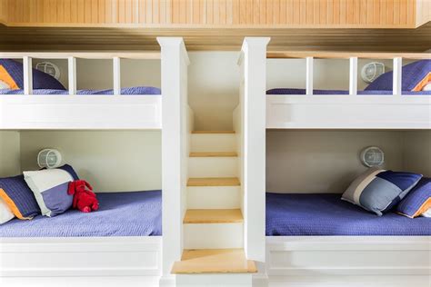 Bunk Beds with Built In Staircase - Cottage - Boy's Room