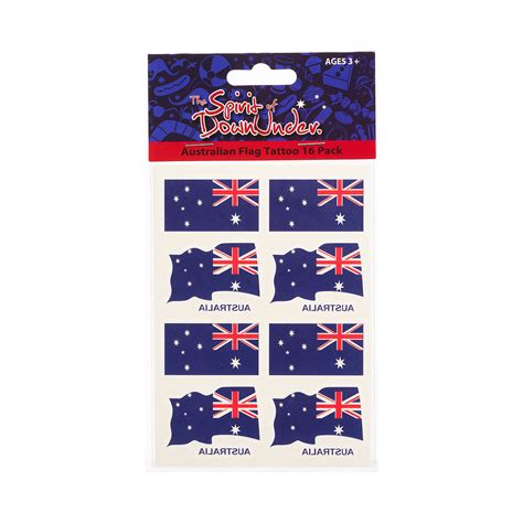 Aussie Flag Tattoo 16pk | The Reject Shop