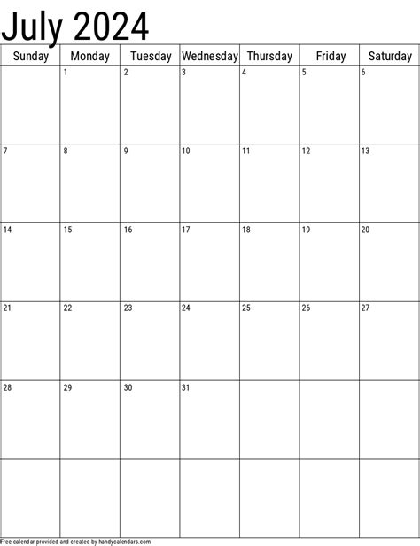 Free Printable Blank Vertical Calendar 2024 - Calendar 2024 All Holidays