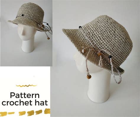 Crochet Hat Pattern, Women Crochet Summer Hat Pattern, Cloche Hat ...