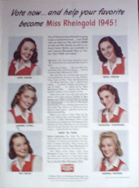 1945 Rheingold Beer Miss Rheingold Contestants ad