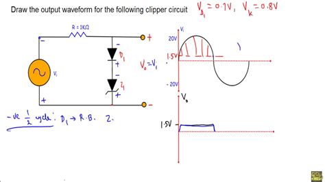 Zener Diode Clipper Circuit : Example 9 (with simulation) - YouTube