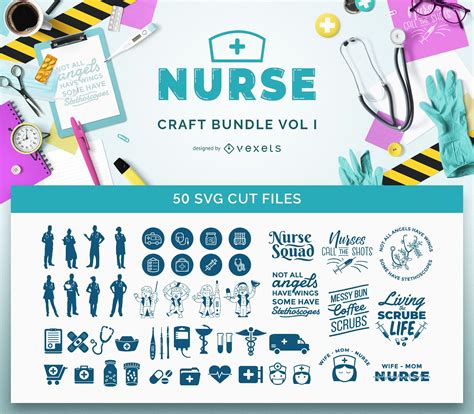 Nurse SVG Bundle Vol I PNG & SVG Design For T-Shirts