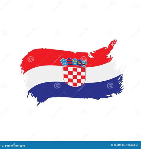 Croatia Flag, Vector Illustration Stock Vector - Illustration of patriot, croatia: 125455374