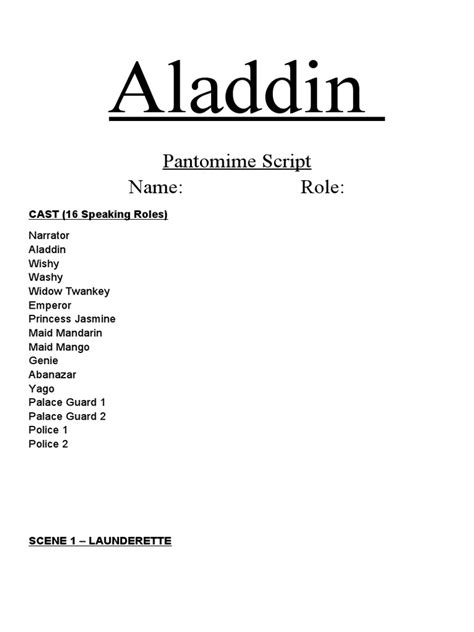 Aladdin Script | PDF