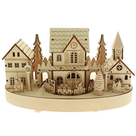 Wooden Christmas Village Scenes - Christmas Villages