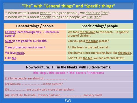 specific things | Vocabulary Home