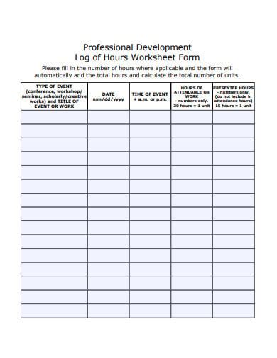 FREE 10+ Professional Development Log Templates in PDF | MS Word