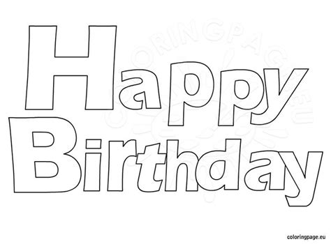 Happy Birthday coloring – Coloring Page