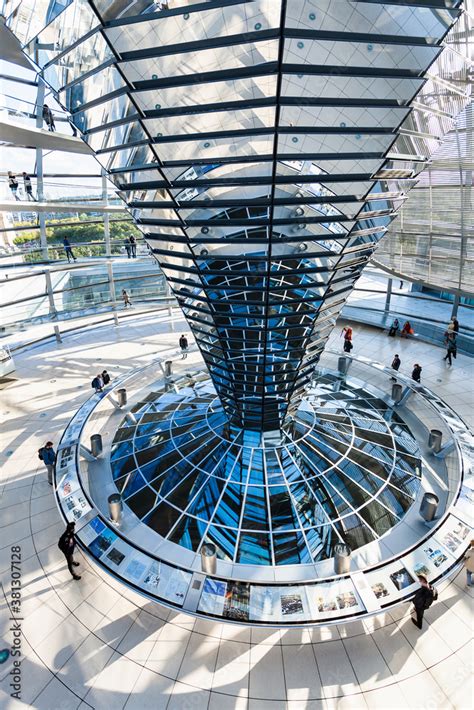 BERLIN, GERMANY - SEPTEMBER 13, 2017: interior of Reichstag dome in Berlin city. Reichstag dome ...