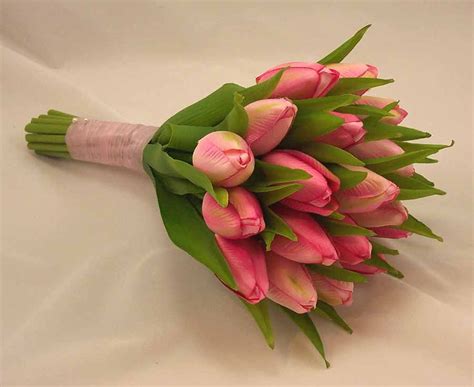 Pink Tulip Bridal Posy Bouquet - Wedding Bouquets - Silk & Artificial ...