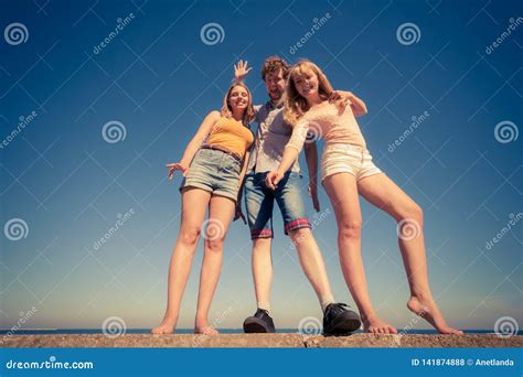 Group of Friends Having Fun Outdoors Stock Photo - Image of energy ...