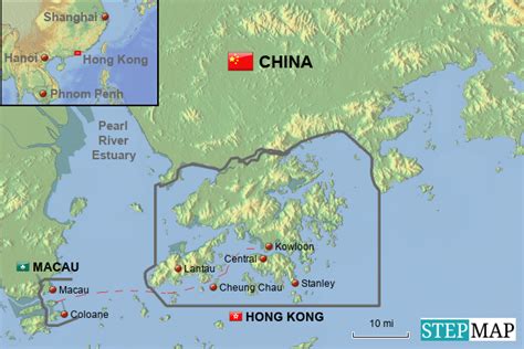 StepMap - Hong Kong and Macau - Landkarte für China