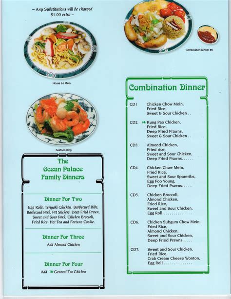 Dinner Menu | Ocean Palace Restaurant 360-533-6966