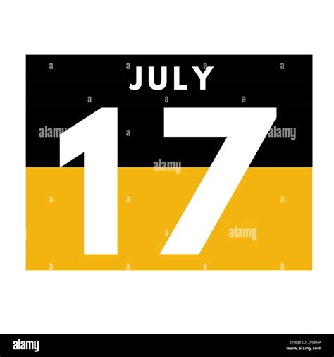 July 17 . Flat daily calendar icon .date ,day, month .calendar for the month of July Stock Photo ...