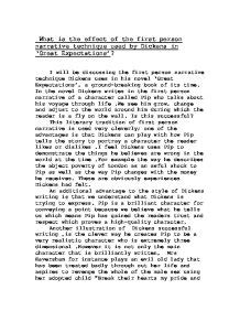 What is the effect of the first person narrative technique used by Dickens in 'Great ...