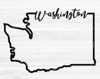 Washington outline | Etsy