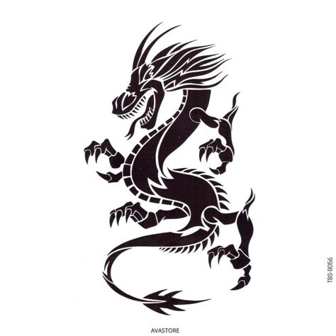 Tatouage temporaire Dragon Maori Tattoo Dragon Noir - AVASTORE