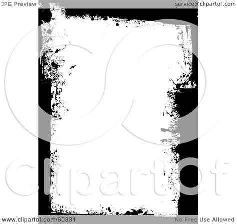 Royalty-Free (RF) Clipart Illustration of a Black And White Border Of Paint Strokes And ...