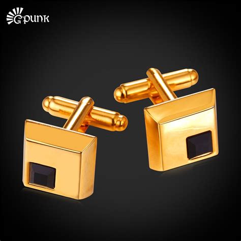 Gold Cufflinks For Mens Classic Design Square Cufflinks Luxury Mens Cufflinks Brand Vintage ...