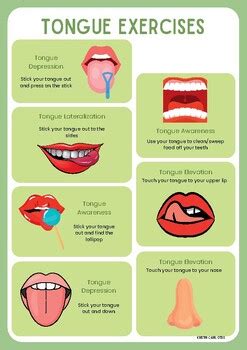 Tongue Exercises Handout by Kristin Carr OTDS | TPT