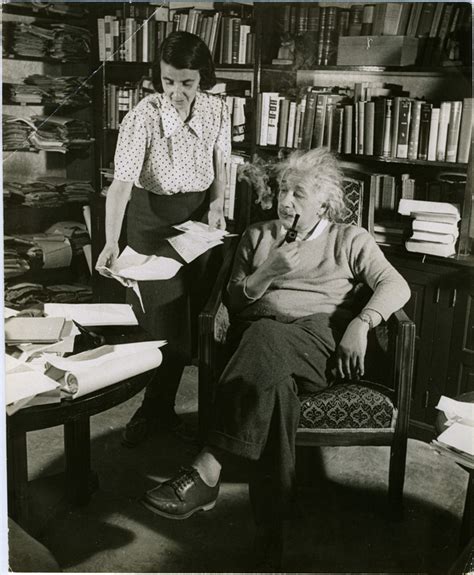 Albert Einstein with his secretary, Helen Dukas : in his personal study ...