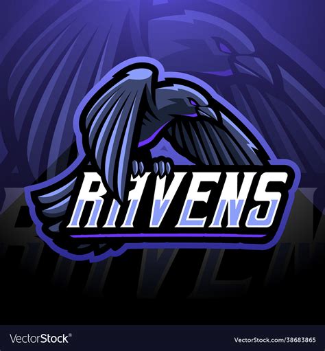 Ravens sport mascot logo design Royalty Free Vector Image