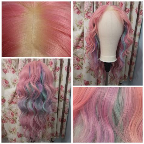 Here she is! My DIY cotton candy wig is finished! : r/Wigs