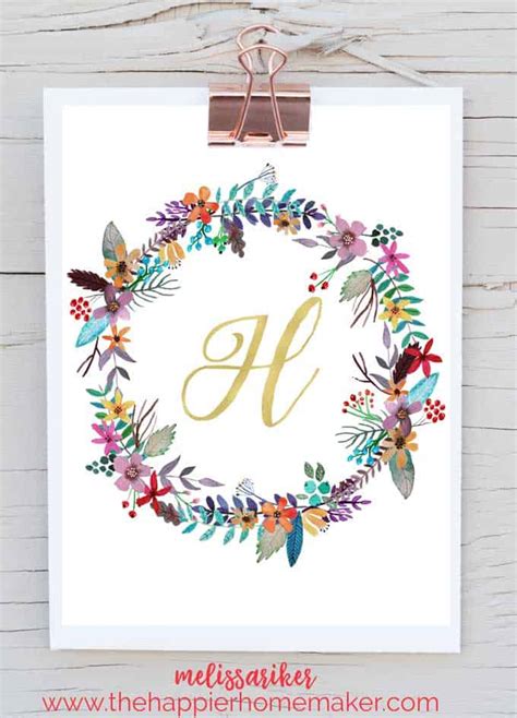 Free Printable Monogram Art | The Happier Homemaker