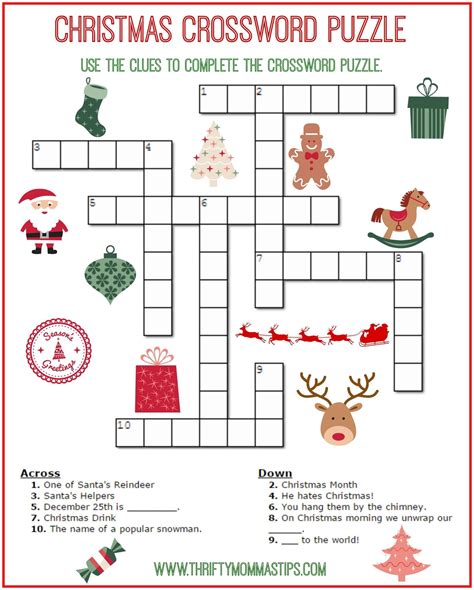 23 Christmas Activity Printables for Kids | Christmas crossword puzzles, Christmas worksheets ...