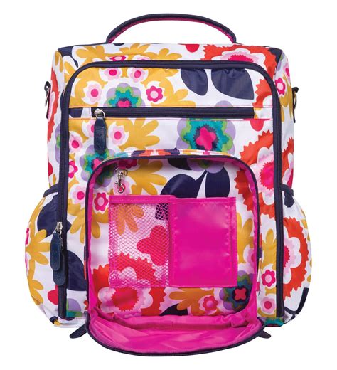 Monogrammed Backpack Diaper Bag - Colorful Floral | Personalized Babies