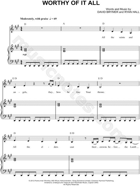 Worthy Of It All Piano Chords Bethel - malayelly