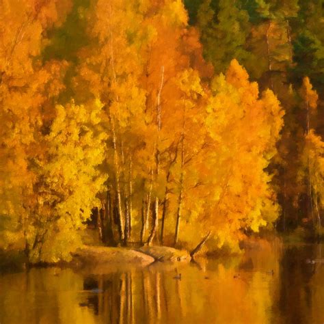 Autumn Lake Painting by Lutz Baar