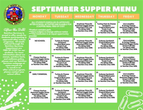 Menus – Nutrition Services – El Monte City School District