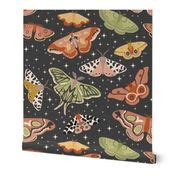 Moths in the night Wallpaper | Spoonflower