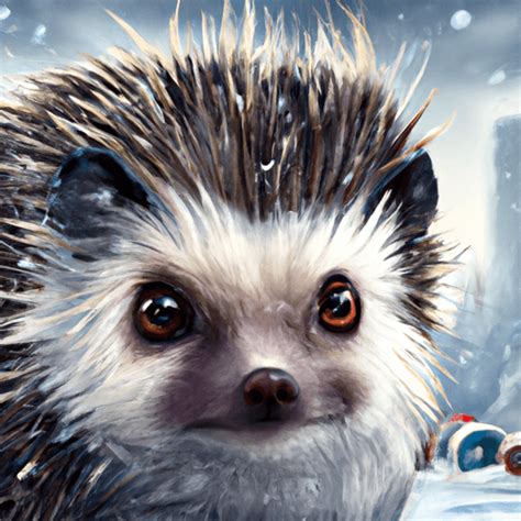 Hedgehog in Winter · Creative Fabrica