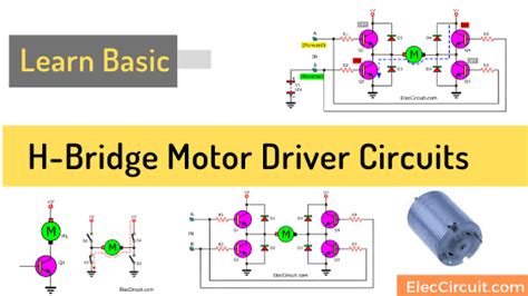 Basic H-bridge motor driver circuit using bipolar transistor