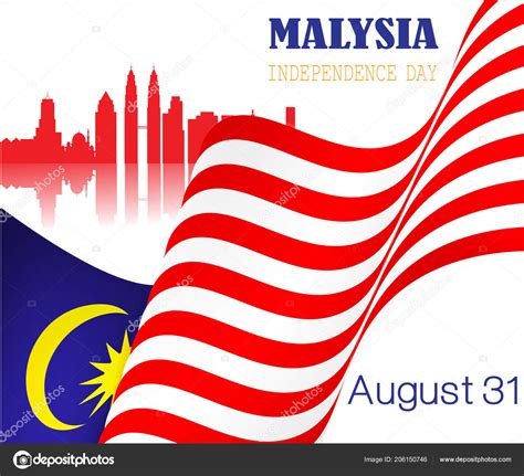 National Day Malaysia Merdeka Day Celebrated Public Holiday Malaysia August — Stock Vector ...