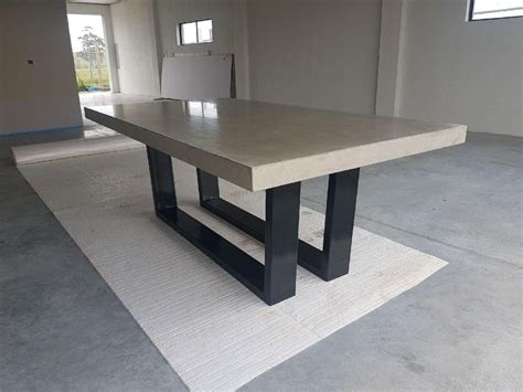 8 Seater 2.1m Real Concrete Dining Table With Powder Coated - Etsy Canada